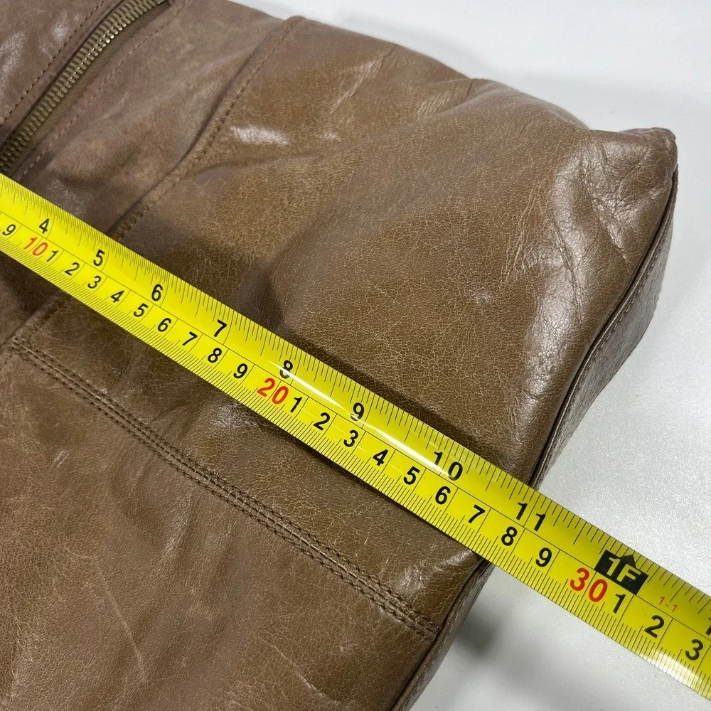 Hobo‎ Angler Crossbody Bag Brown Vintage Hide Leather Oversized Pockets Travel